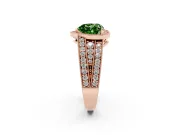 Heart-Shaped Milgrain Halo Engagement Ring Setting for a Fancy Green Lab-Grown Diamond | Split Shank | Rose Gold