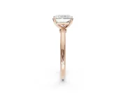 Radiant Cut Solitaire Engagement Ring Setting | Tapered Plain Band | Rose Gold