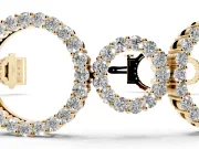 Round Lab-Grown Diamond Pavé Circle Link Bracelet | Large and Small Circles | Yellow Gold
