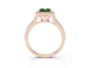 Asscher Cut Halo Engagement Ring Setting for a Fancy Green Lab-Grown Diamond | Rose Gold - Design NV-24729