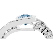Pear-Shaped Bezel Bypass Engagement Ring Setting for a Fancy Blue Lab-Grown Diamond | White Gold