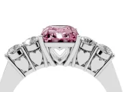 Radiant Cut 5 Stone Engagement Ring Setting for a Fancy Pink Lab-Grown Diamond | White Gold