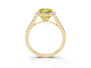 Princess Cut Raised Halo Engagement Ring Setting for a Fancy Yellow Lab-Grown Diamond | Yellow Gold