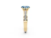 Oval Channel Set Engagement Ring Setting for a Fancy Blue Lab-Grown Diamond | Yellow Gold