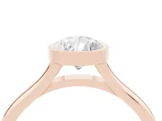 Bezel Set Pear Cut Diamond Solitaire Ring Set in Rose gold with Tapered Band