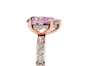 Pear-Shaped Hidden Halo Engagement Ring Setting for a Fancy Pink Lab-Grown Diamond | Rose Gold