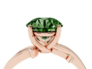 Round Twisted Pavé Engagement Ring Setting for a Fancy Green Lab-Grown Diamond | Pavé and Plain Strands | Rose Gold
