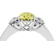 Pear-Shaped Three Stone Engagement Ring Setting for a Fancy Yellow Lab-Grown Diamond | Sterling Silver