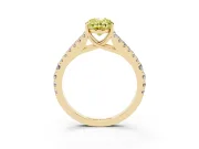 Oval Graduated Split Shank Engagement Ring Setting for a Fancy Yellow Lab-Grown Diamond | Yellow Gold