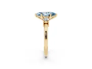 Marquise Three Stone Engagement Ring Setting for a Fancy Blue Lab-Grown Diamond | Round Side Stones | Yellow Gold