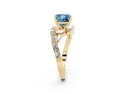 Princess Cut Bypass Engagement Ring Setting for a Fancy Blue Lab-Grown Diamond | Yellow Gold