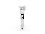Pear-Shaped Three Stone Engagement Ring Setting | Touching Side Stones | Platinum