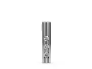Round Lab-Grown Diamond Three-Stone Bar Pendant Necklace | Channel Set | White Gold