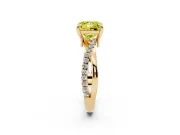 Fancy Yellow Princess Cut Diamond Twist Band Solitaire Set in Yellow gold with Pavé Accents and Prong Setting