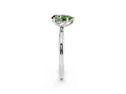 Pear-Shaped Hidden Halo Engagement Ring Setting for a Fancy Green Lab-Grown Diamond | Plain Band | White Gold