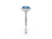 Radiant Cut Halo Engagement Ring Setting for a Fancy Blue Lab-Grown Diamond | Platinum - Design NV-24729
