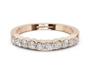 Round Lab-Grown Diamond U-Prong Set Wedding Band | Open Side Arcs | Rose Gold
