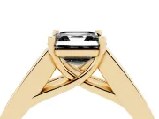Asscher Cut Channel-Set Engagement Ring Setting for a Black Center | Wide Band | Yellow Gold