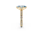 Marquise Vintage Pavé Engagement Ring Setting for a Fancy Blue Lab-Grown Diamond | Yellow Gold