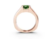 Radiant Cut Half Bezel Solitaire Engagement Ring Setting for a Fancy Green Lab-Grown Diamond | Wide Band | Rose Gold