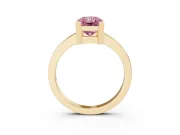 Radiant Cut Solitaire Engagement Ring Setting for a Fancy Pink Lab-Grown Diamond | Flat Tab Prongs | Yellow Gold