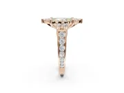 Marquise Halo Engagement Ring Setting for a Fancy Yellow Lab-Grown Diamond | Graduated Channel Band | Rose Gold