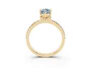 Marquise Channel Set Engagement Ring Setting for a Fancy Blue Lab-Grown Diamond | Rope Collar | Yellow Gold