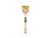 Asscher Cut Tapered Solitaire Engagement Ring Setting for a Fancy Yellow Lab-Grown Diamond | Claw Prong Head | Rose Gold