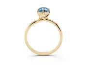 Emerald Cut Bypass Solitaire Engagement Ring Setting for a Fancy Blue Lab-Grown Diamond | Plain Band | Yellow Gold