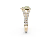 Heart-Shaped Halo Pavé Engagement Ring Setting for a Fancy Yellow Lab-Grown Diamond | Narrow Split Shank | Yellow Gold