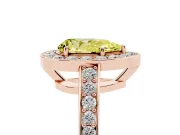Pear-Shaped Framed Halo Engagement Ring Setting for a Fancy Yellow Lab-Grown Diamond | Rose Gold