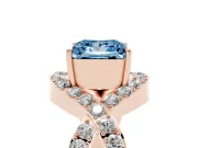 Princess Cut Infinity Twist Engagement Ring Setting for a Fancy Blue Lab-Grown Diamond | Rose Gold