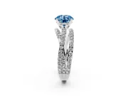 Round Twisted Pavé Engagement Ring Setting for a Fancy Blue Lab-Grown Diamond | Platinum