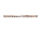 Round Lab-Grown Diamond Bar Set Tennis Bracelet | Open Sides | Rose Gold