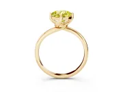 Cushion Cut Bypass Solitaire Engagement Ring Setting for a Fancy Yellow Lab-Grown Diamond | Plain Band | Yellow Gold