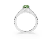 Pear-Shaped Graduated Split Shank Engagement Ring Setting for a Fancy Green Lab-Grown Diamond | Sterling Silver