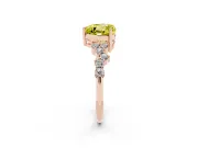 Heart-Shaped Accented Engagement Ring Setting for a Fancy Yellow Lab-Grown Diamond | Rose Gold
