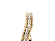 Round Diamond Channel Contour Band Set in Yellow gold with Milgrain Edges