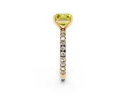 Asscher Cut Pavé Solitaire Engagement Ring Setting for a Fancy Yellow Lab-Grown Diamond | Yellow Gold