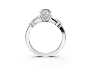 Marquise Tapered Baguette Engagement Ring Setting for a Fancy Pink Lab-Grown Diamond | Platinum