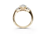 Marquise Three-Stone Engagement Ring Setting | Pear Side Stones | Yellow Gold