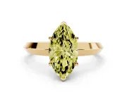 Marquise Knife-Edge Engagement Ring Setting for a Fancy Yellow Lab-Grown Diamond | Yellow Gold