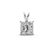 Princess Cut Lab-Grown Diamond Solitaire Pendant | Split Bail | Sterling Silver