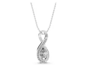 Pear-Shaped Lab-Grown Diamond Pavé Infinity Pendant Necklace | Bezel-Set Pear | White Gold