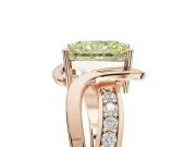 Radiant Cut Bypass Solitaire Engagement Ring Setting for a Fancy Yellow Lab-Grown Diamond | Pavé Strands | Rose Gold