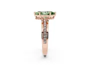 Marquise Channel Set Engagement Ring Setting for a Fancy Green Lab-Grown Diamond | Rope Collar | Rose Gold