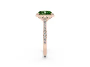 Radiant Cut Halo Engagement Ring Setting for a Fancy Green Lab-Grown Diamond | Rose Gold - Design NV-24729