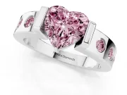 Heart-Shaped Tension Style Engagement Ring Setting for a Fancy Pink Lab-Grown Diamond | White Gold