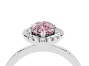 Marquise Thin Halo Engagement Ring Setting for a Fancy Pink Lab-Grown Diamond | Plain Polished Band | Platinum