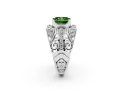 Radiant Cut Art Deco Engagement Ring Setting for a Fancy Green Lab-Grown Diamond | White Gold